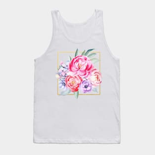 Peony and Hydrangea Wreath Tank Top